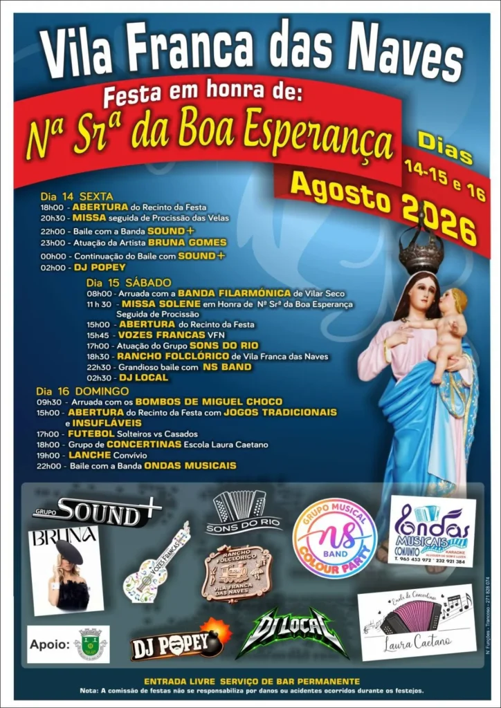 Festas de Vila Franca das Naves (Senhora da Boa Esperança) 2026