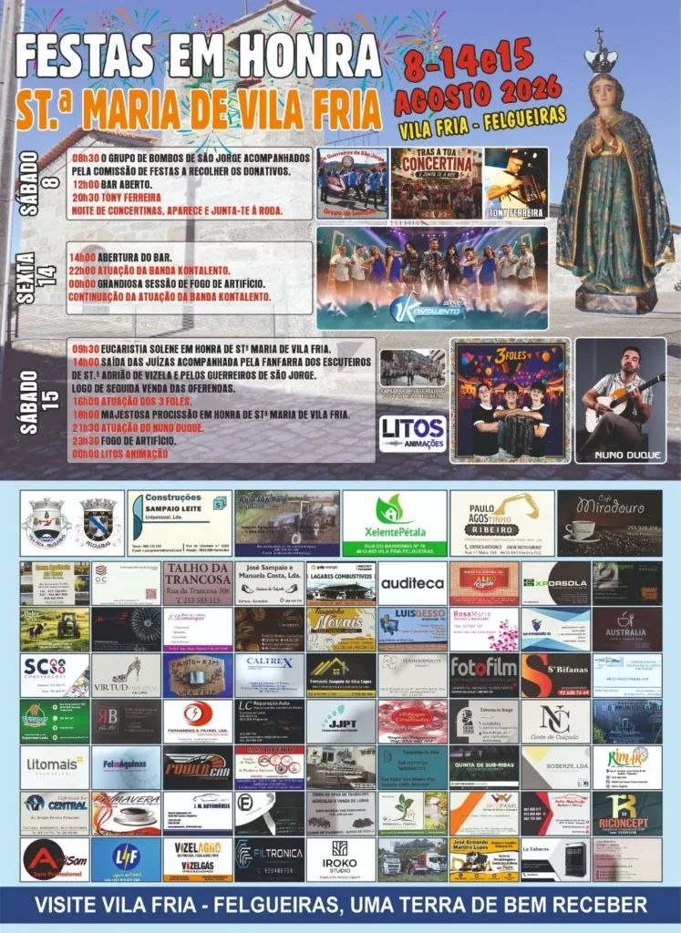 Festas de Vila Fria, Felgueiras (Santa Maria) 2026
