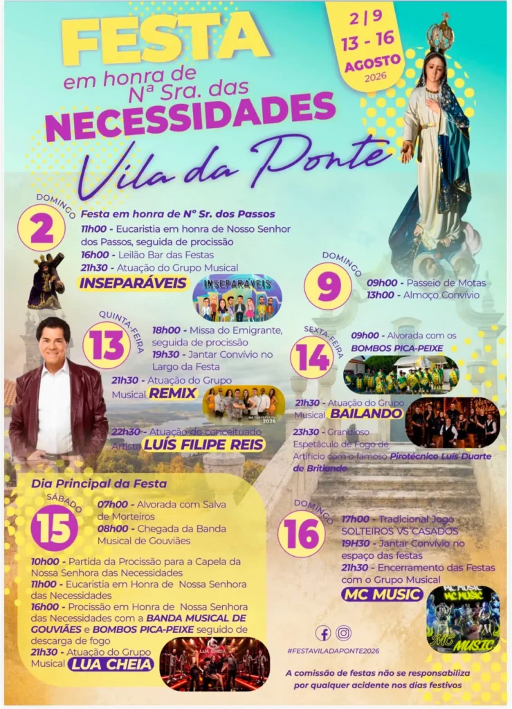 Festas de Vila da Ponte (Senhora das Necessidades) 2026