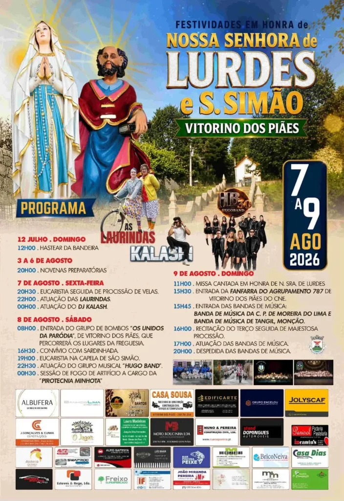 Festas de Vitorino de Piães (Senhora de Lurdes) 2026