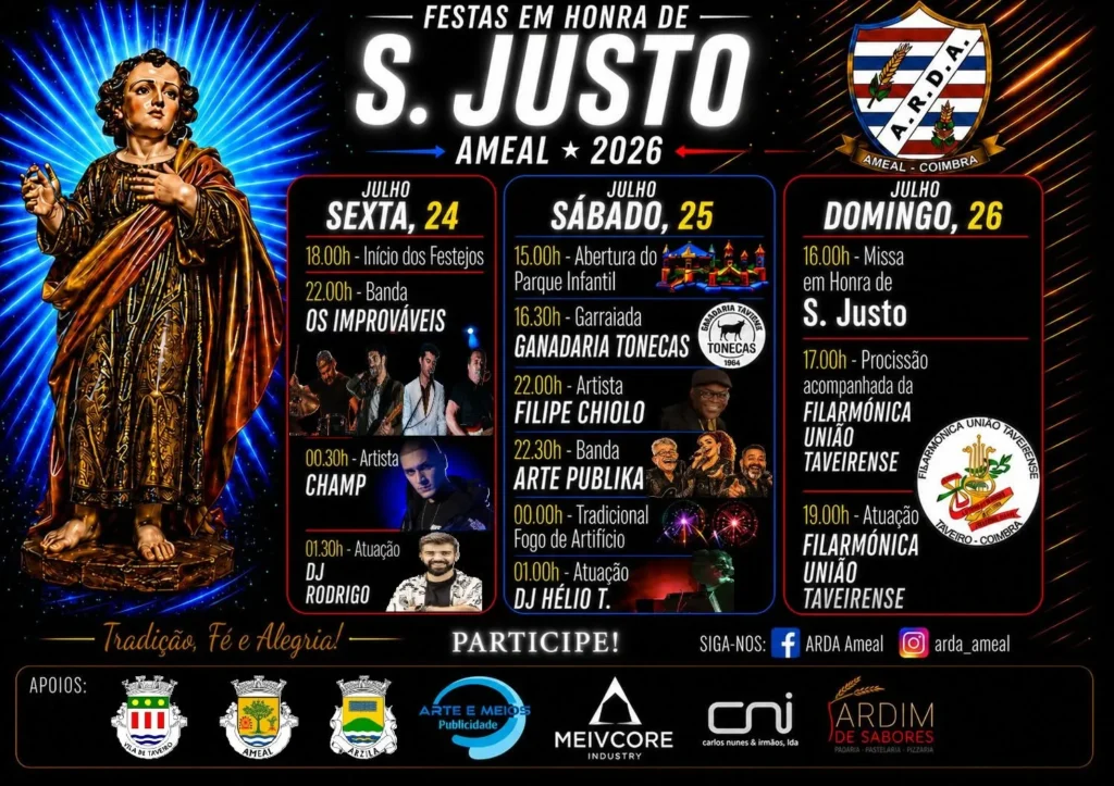 Festas do Ameal, Coimbra (São Justo) 2026