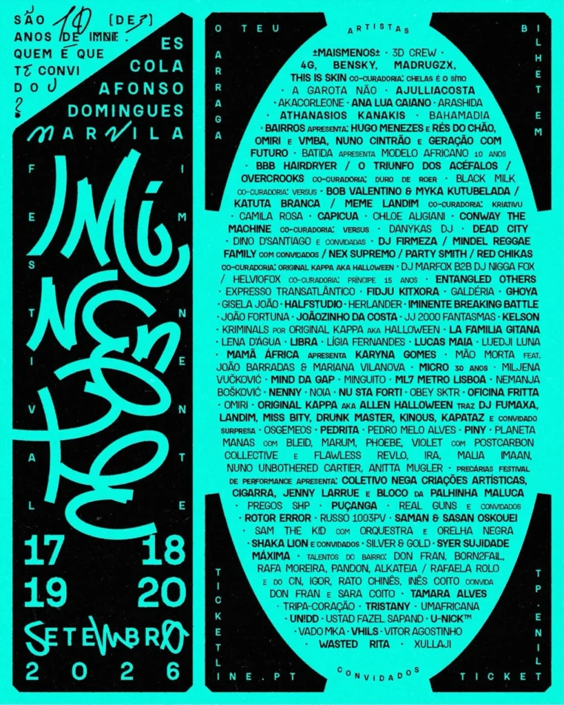Festival Iminente 2026 em Lisboa