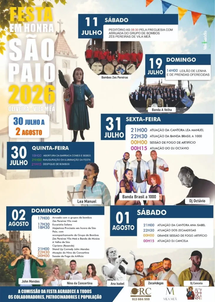 Festas de Oliveira, Vila Meã (São Paio) 2026
