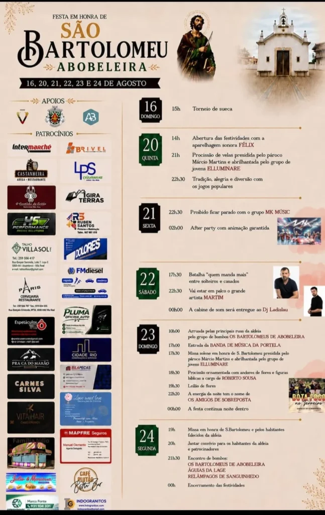 Festas de Abobeleira (São Bartolomeu) 2026