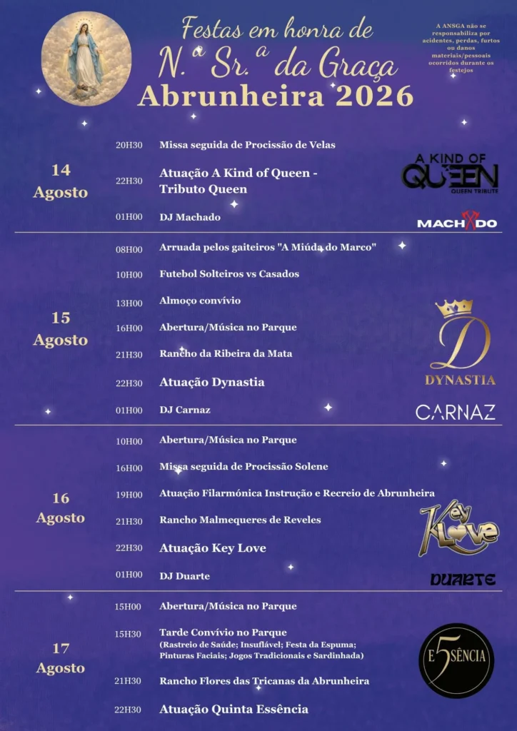 Festas de Abrunheira, Montemor-o-Velho (Senhora da Graça) 2026