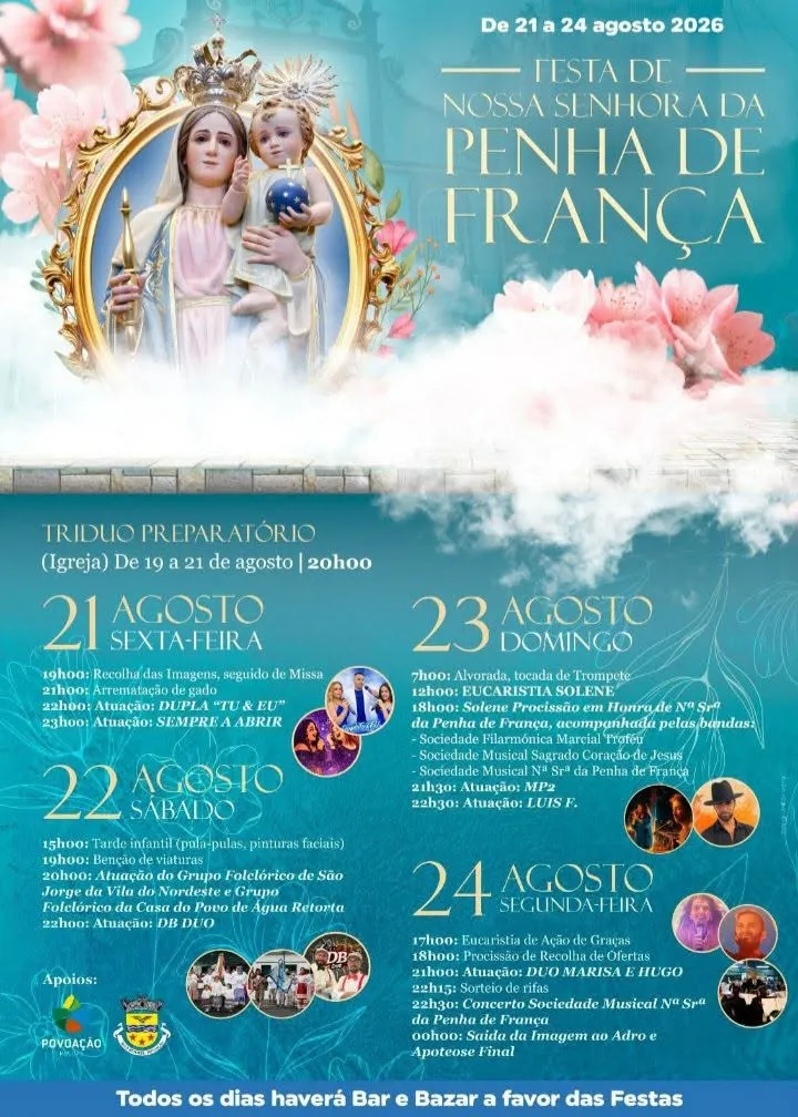 Festas de Água Retorta, Povoação (Senhora da Penha de França) 2026