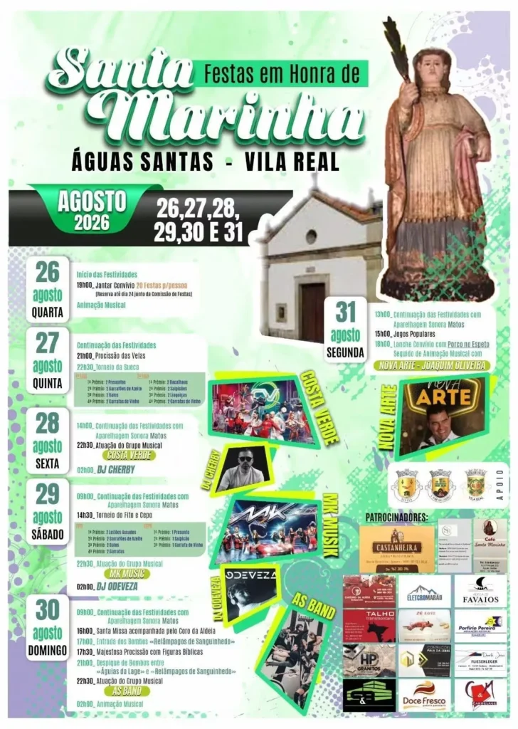 Festas de Águas Santas, Vila Real (Santa Marinha) 2026