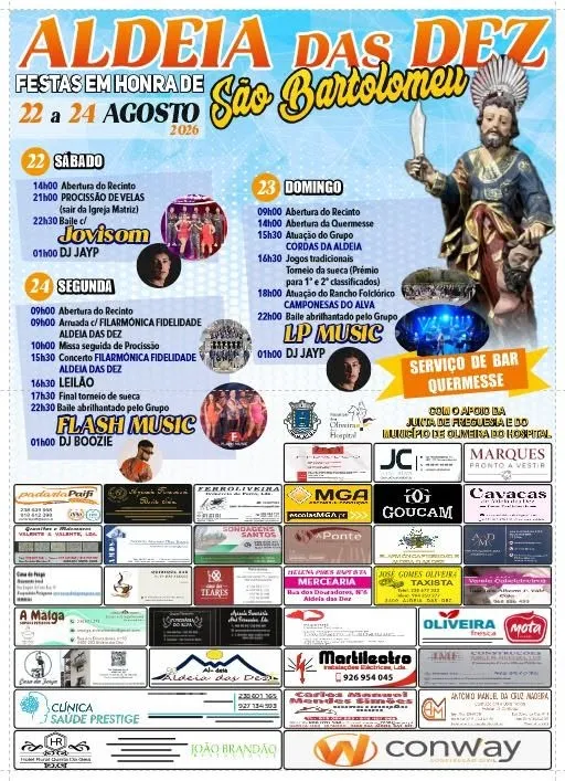 Festas de Aldeia das Dez (São Bartolomeu) 2026