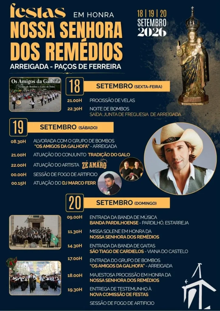Festas de Arreigada, Paços de Ferreira (Senhora dos Remédios) 2026