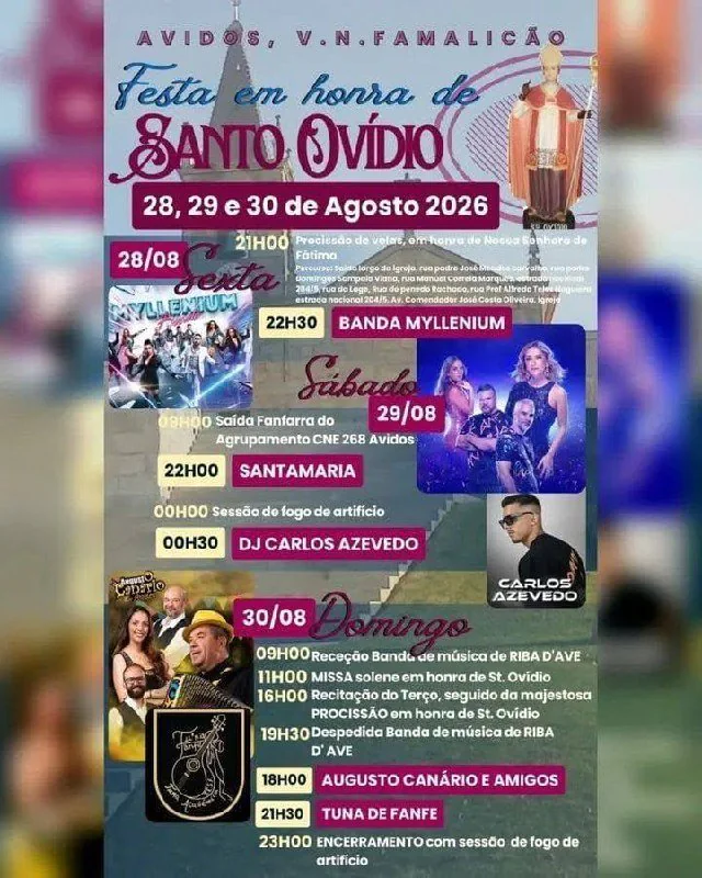 Festas de Avidos (Santo Ovídio) 2026