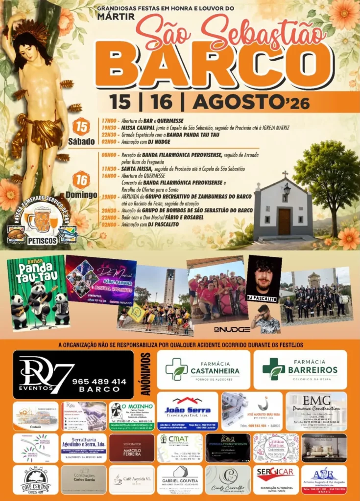 Festas de Barco, Covilhã (São Sebastião) 2026