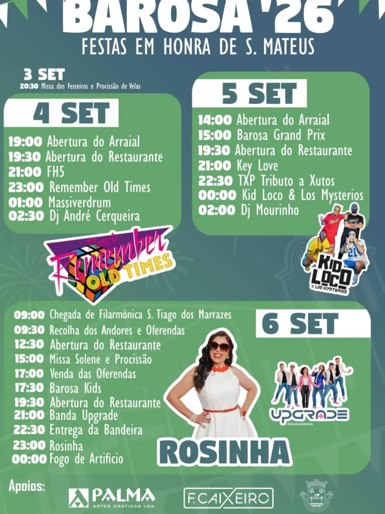 Festas de Barosa (São Mateus) 2026