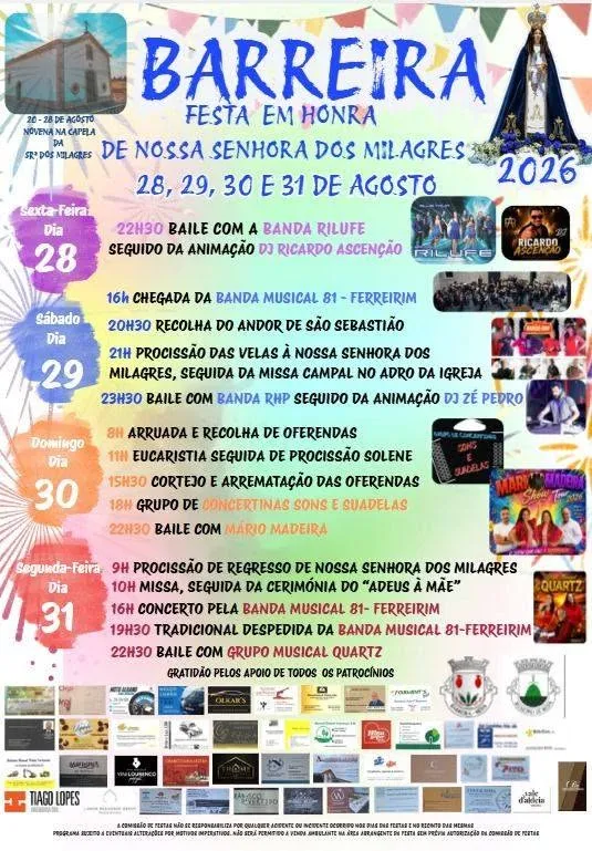 Festas de Barreira, Mêda (Senhora dos Milagres) 2026