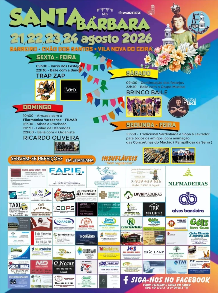 Festas de Barreiro, Góis (Santa Bárbara) 2026
