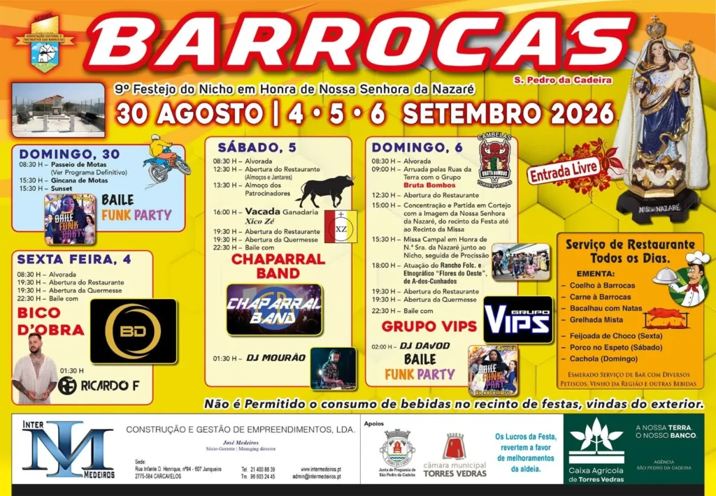 Festas de Barrocas, Torres Vedras (Senhora da Nazaré) 2026