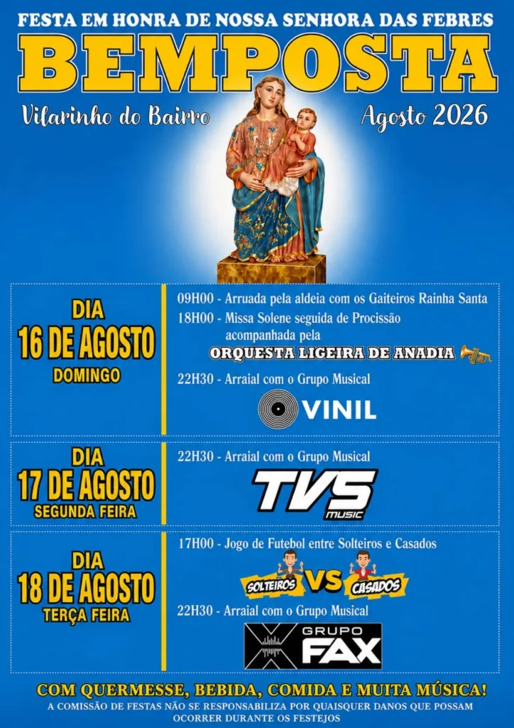 Festas da Bemposta, Vilarinho do Bairro (Senhora das Febres) 2026