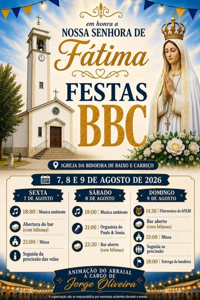 Festas de Bidoeira de Baixo (Senhora de Fátima) 2026