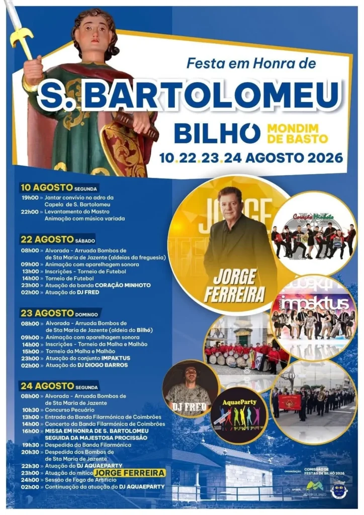 Festas de Bilhó (São Bartolomeu) 2026