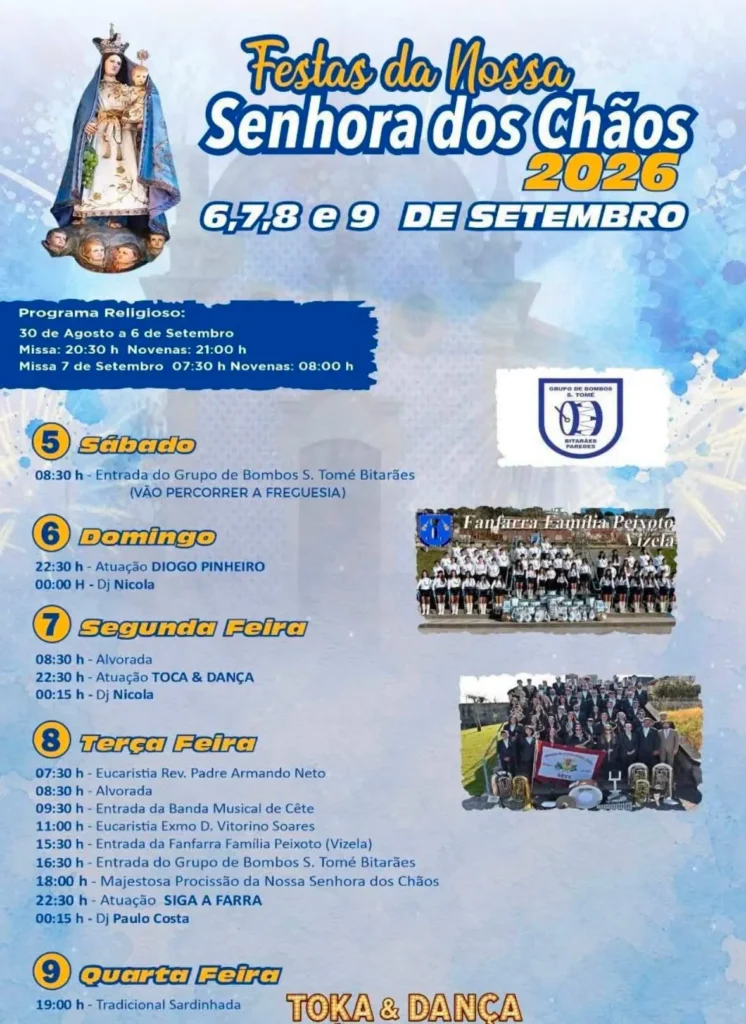 Festas de Bitarães (Senhora dos Chãos) 2026