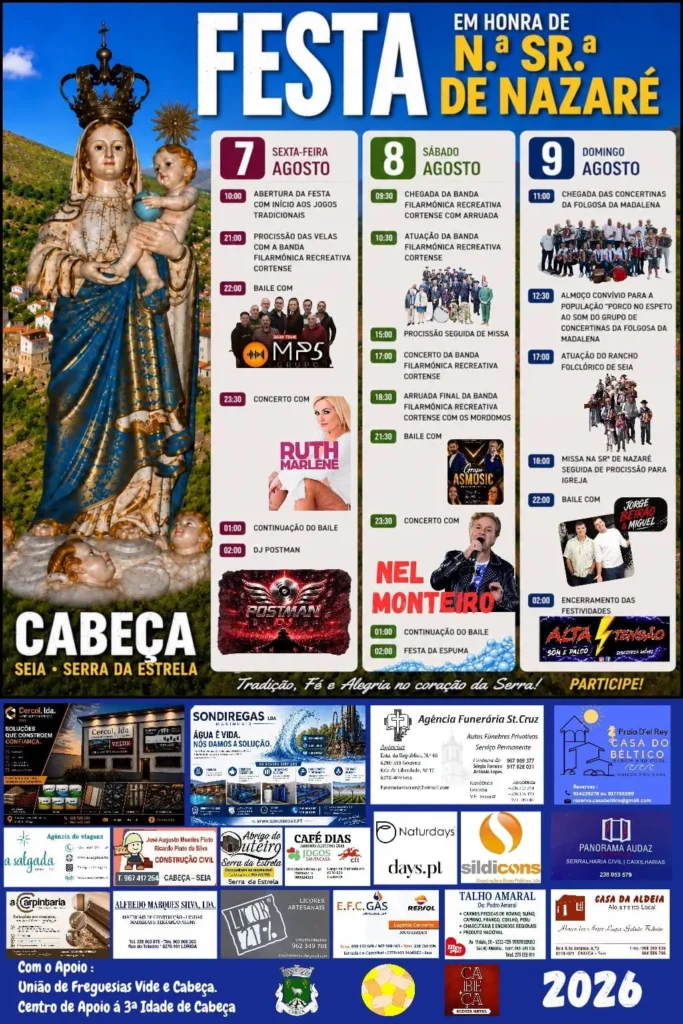 Festas de Cabeça, Seia (Senhora da Nazaré) 2026