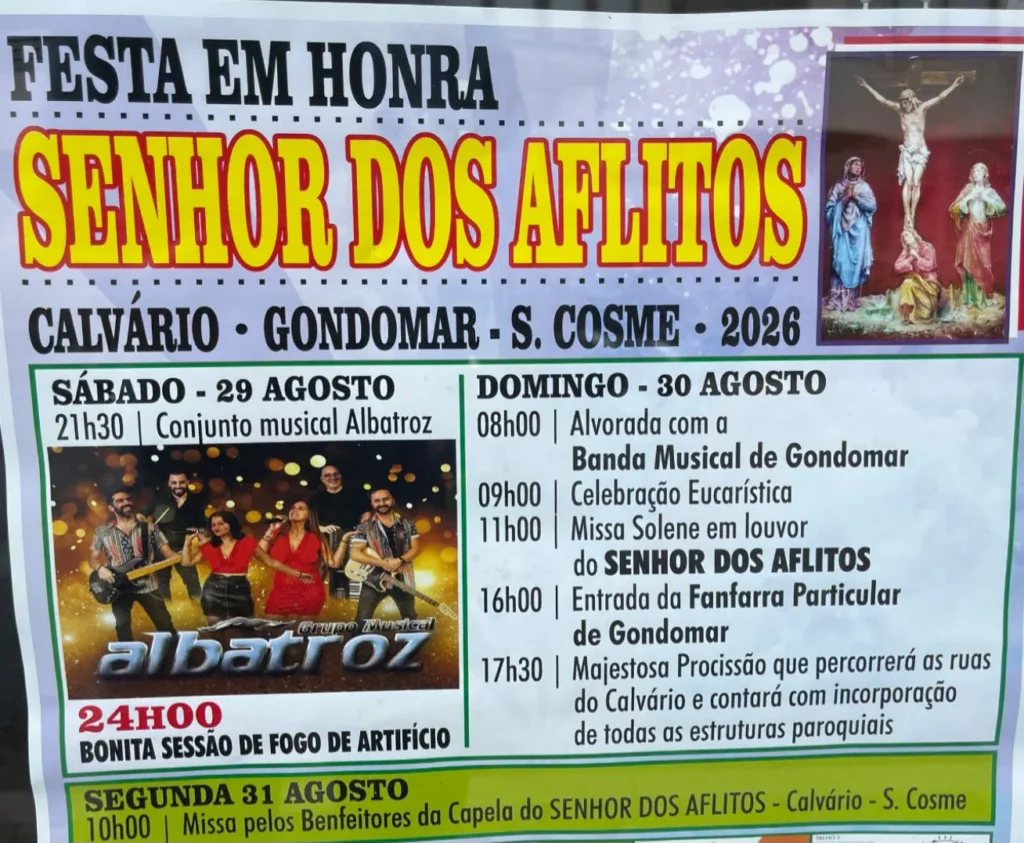 Festas de Calvário, São Cosme (Senhor dos Aflitos) 2026