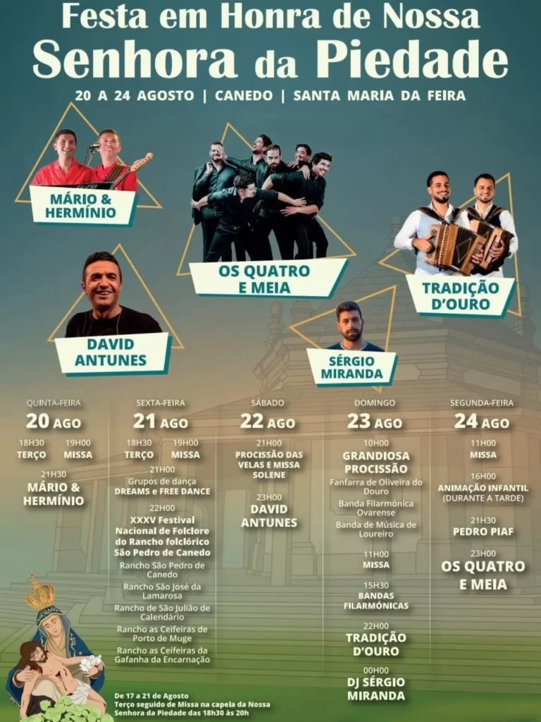 Festas de Canedo, Santa Maria da Feira (Senhora da Piedade) 2026