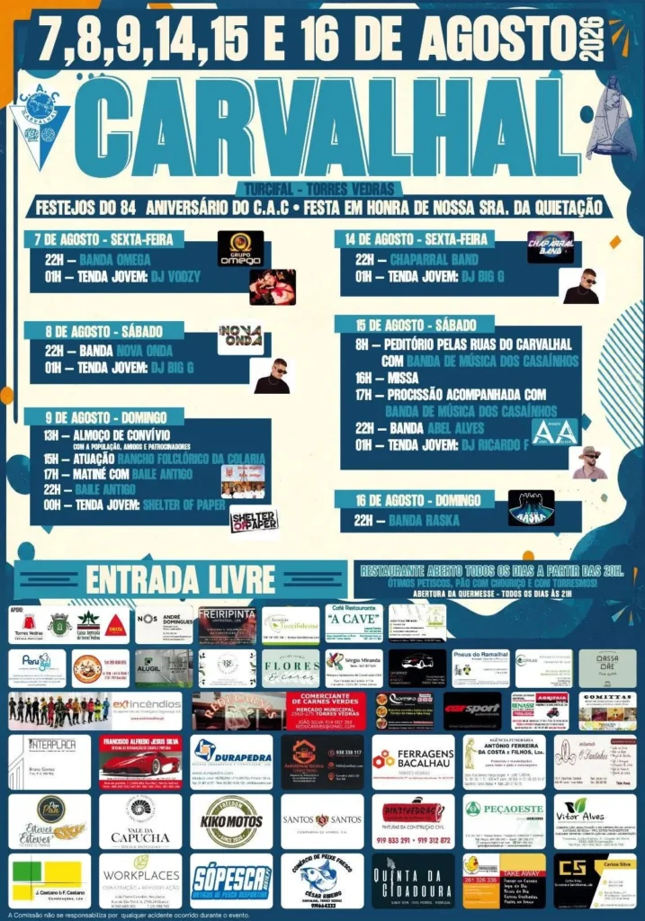 Festas de Carvalhal, Torres Vedras 2026