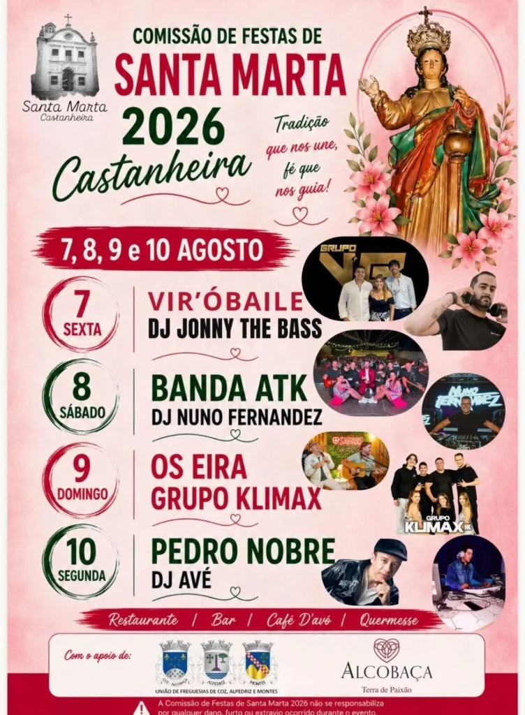 Festas de Castanheira, Alcobaça (Santa Marta) 2026