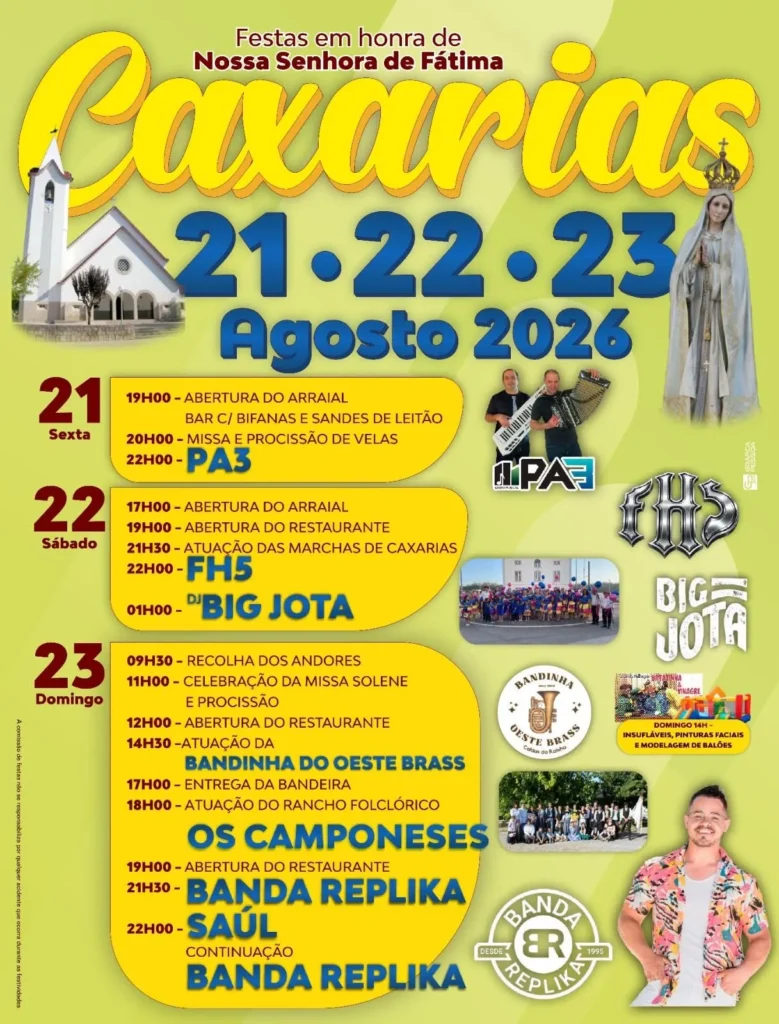 Festas de Caxarias (Senhora de Fátima) 2026