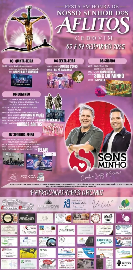 Festas de Cedovim (Senhor dos Aflitos) 2026