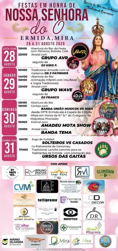 Festas de Ermida, Mira (Senhora do Ó) 2026