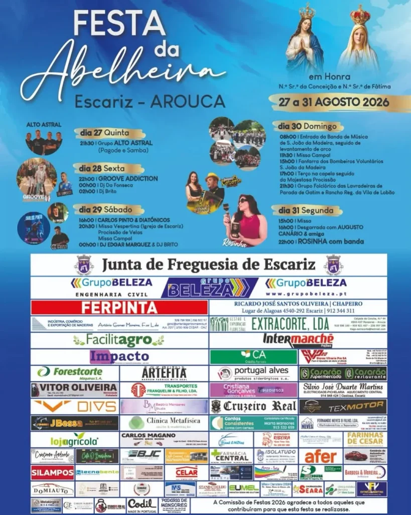 Festas da Abelheira, Arouca (Senhora da Conceição) 2026