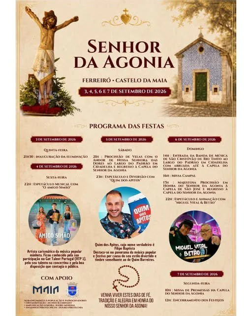 Festas de Ferreiró, Castelo da Maia (Senhor da Agonia) 2026