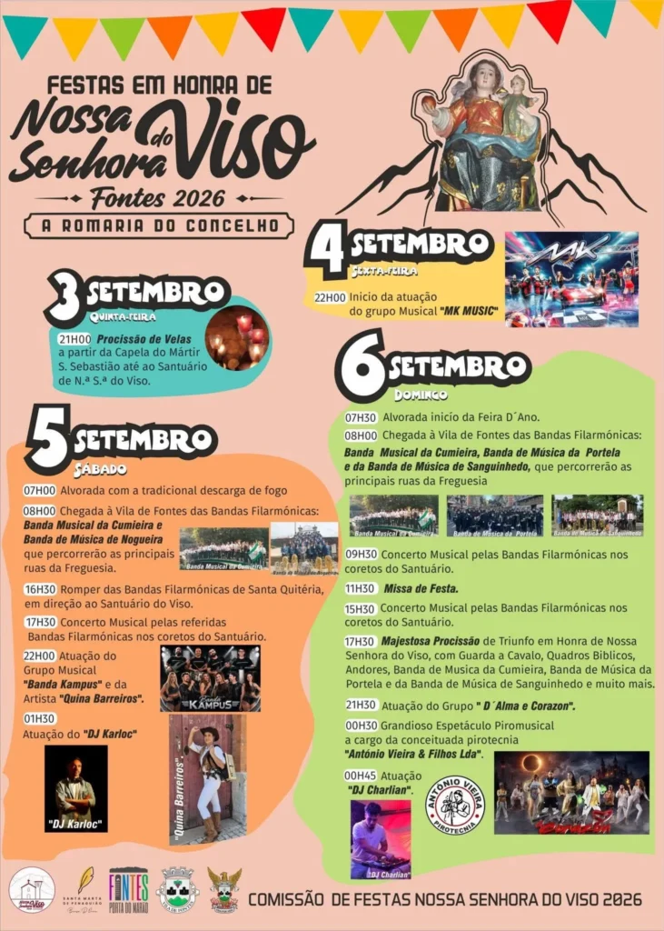Festas de Fontes, Santa Marta de Penaguião (Senhora do Viso) 2026