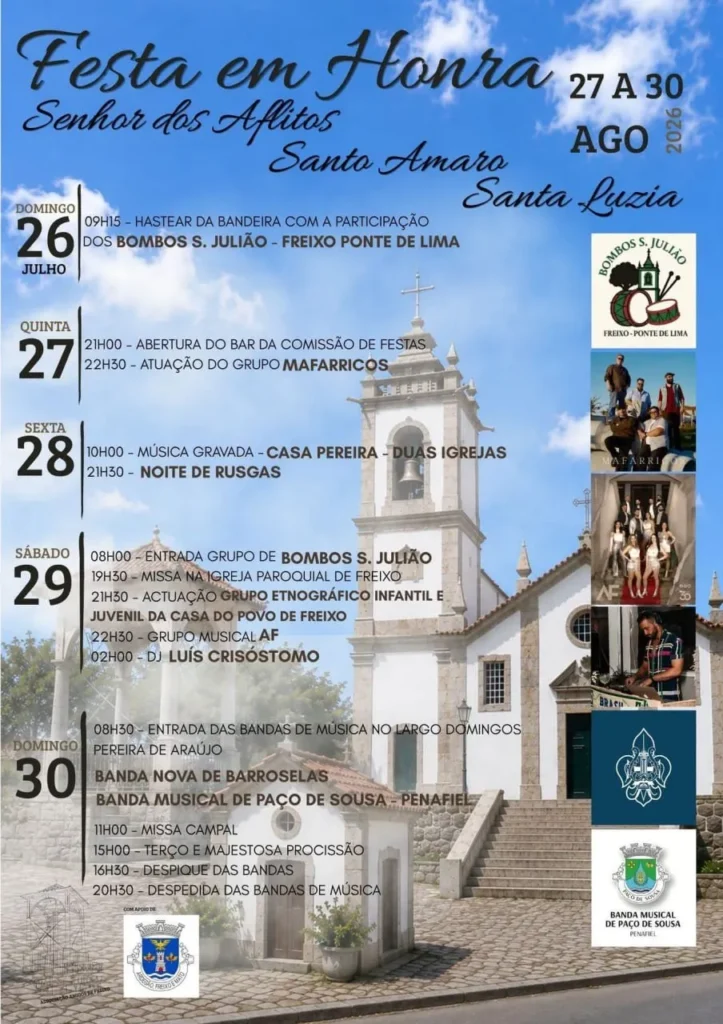 Festas de Freixo, Ponte de Lima (Senhor dos Aflitos) 2026
