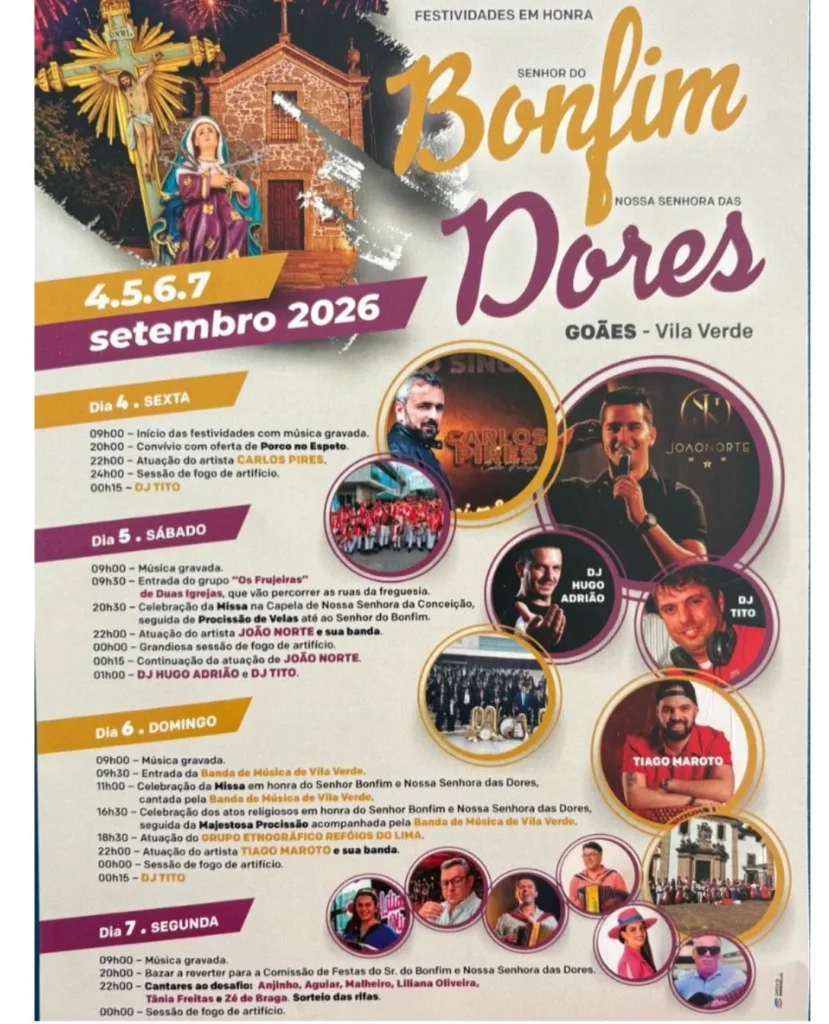 Festas de Goães, Vila Verde (Senhor do Bonfim) 2026