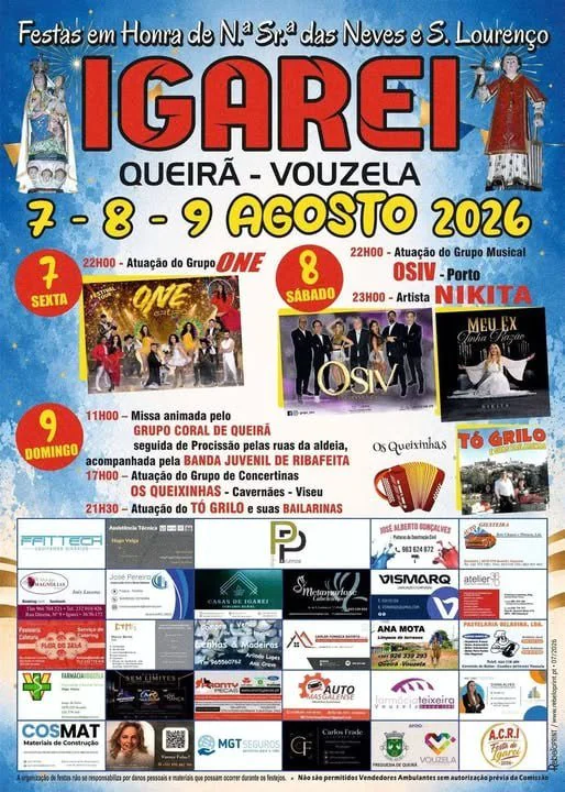 Festas de Igarei, Vouzela (Senhora das Neves) 2026