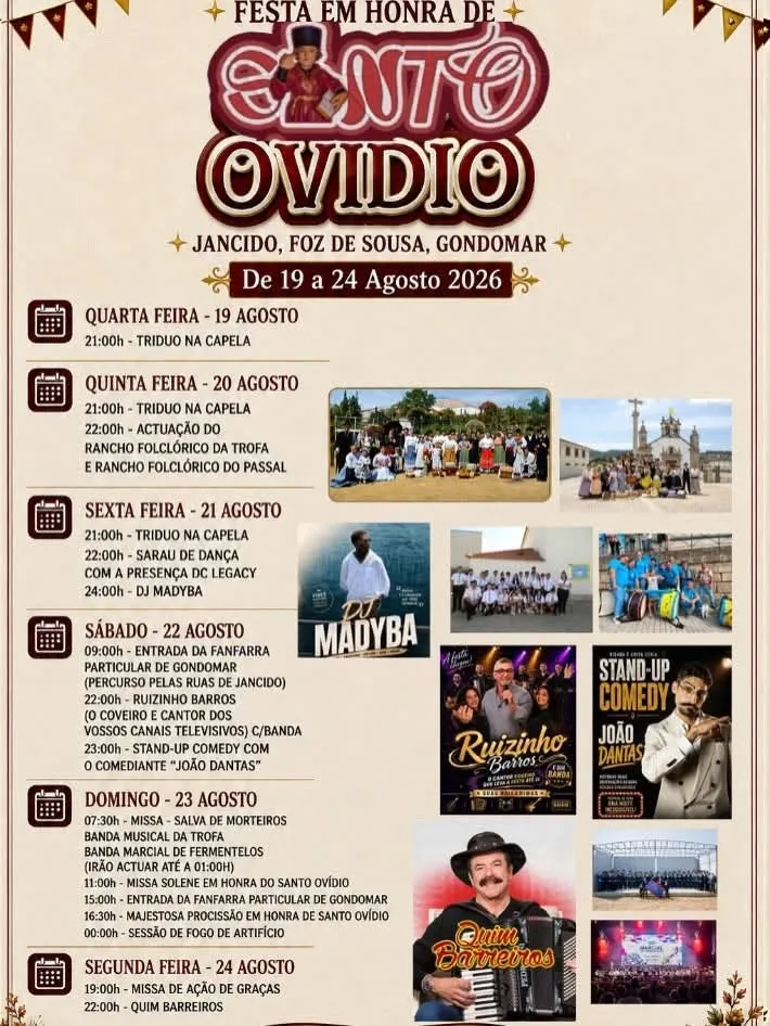 Festas de Jancido (Santo Ovídio) 2026