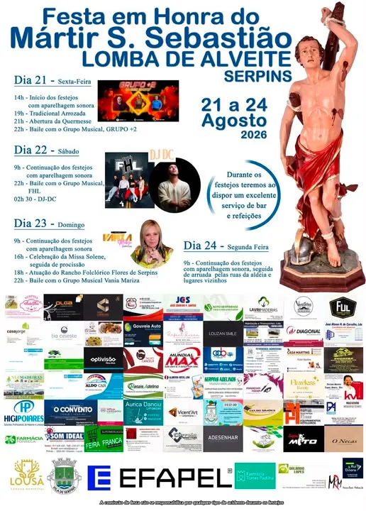 Festas de Lomba de Alveite, Serpins (São Sebastião) 2026