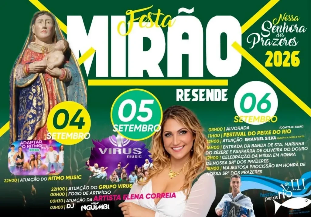 Festas de Mirão, Resende (Senhora dos Prazeres) 2026