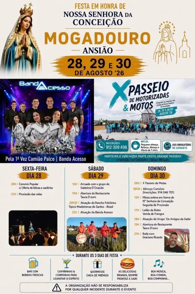 Festas de Mogadouro, Ansião (Senhora da Conceição) 2026