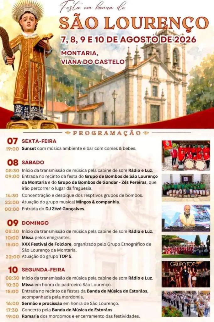 Festas de Montaria, Viana do Castelo (São Lourenço) 2026