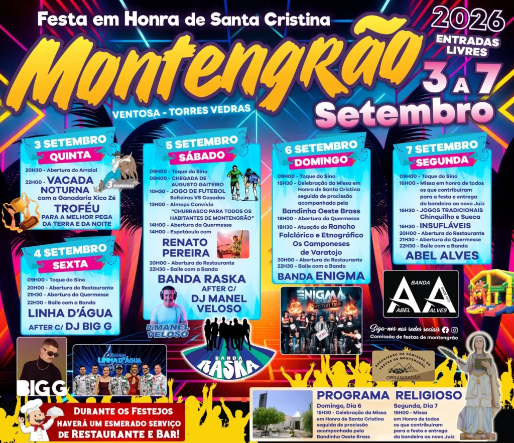 Festas de Montengrão (Santa Cristina) 2026