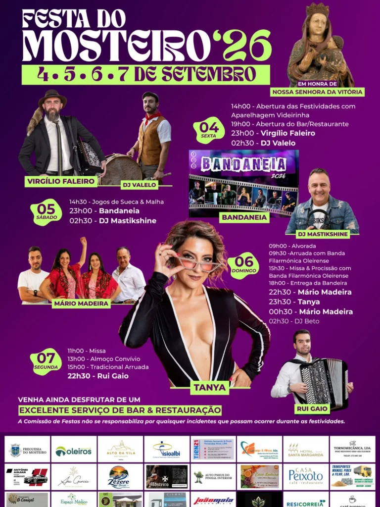 Festas de Mosteiro, Oleiros (Senhora da Vitória) 2026
