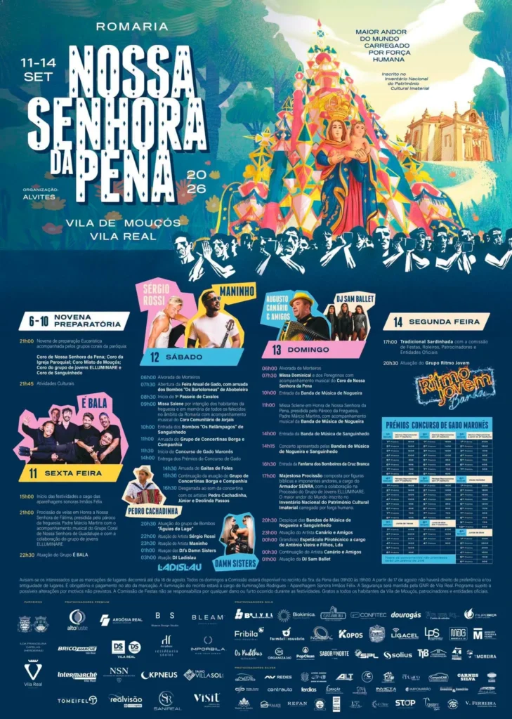 Festas da Vila de Mouçós, Vila Real (Senhora da Pena) 2026