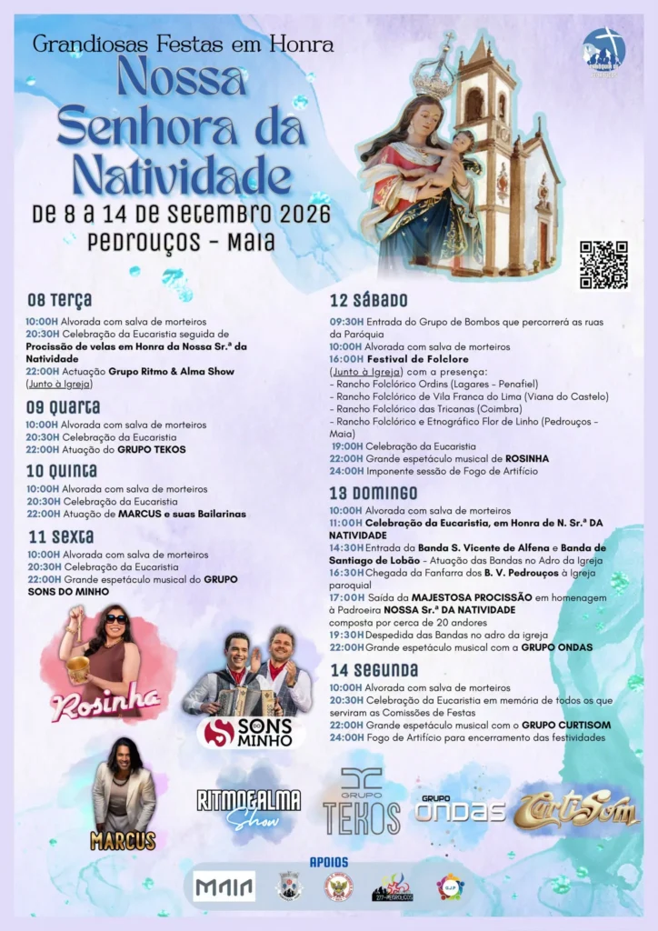 Festas de Pedrouços, Maia (Senhora da Natividade) 2026