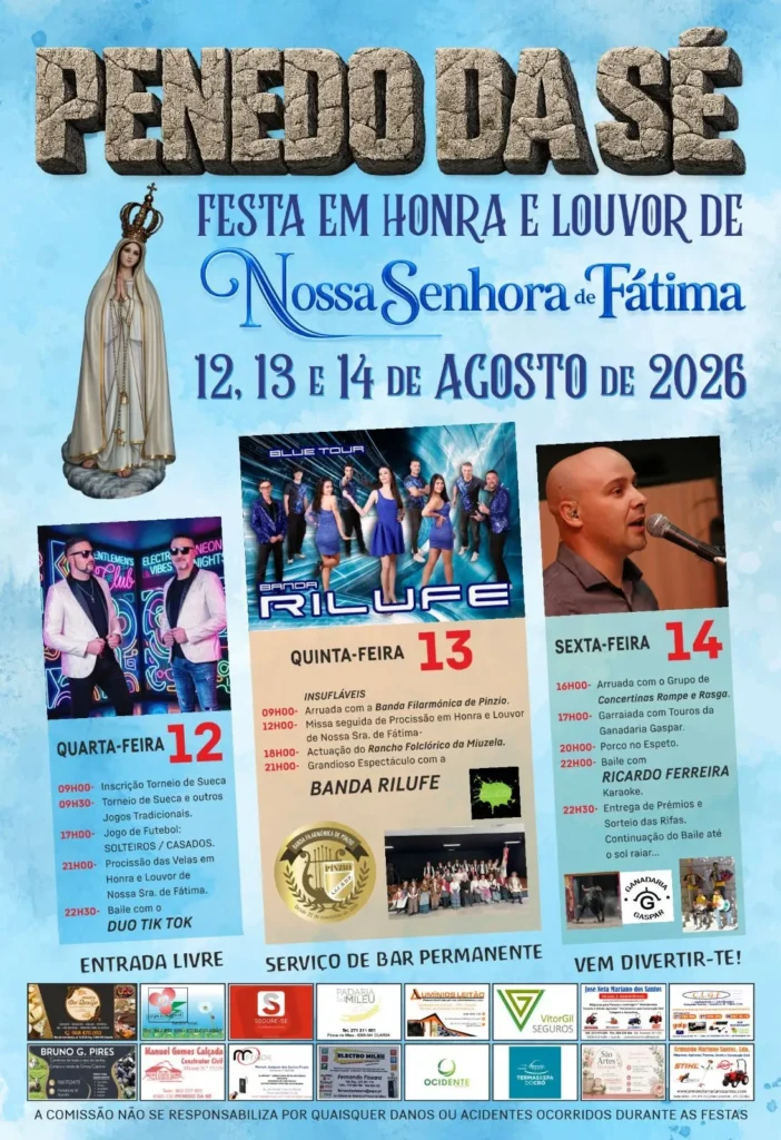 Festas de Penedo da Sé (Senhora de Fátima) 2026
