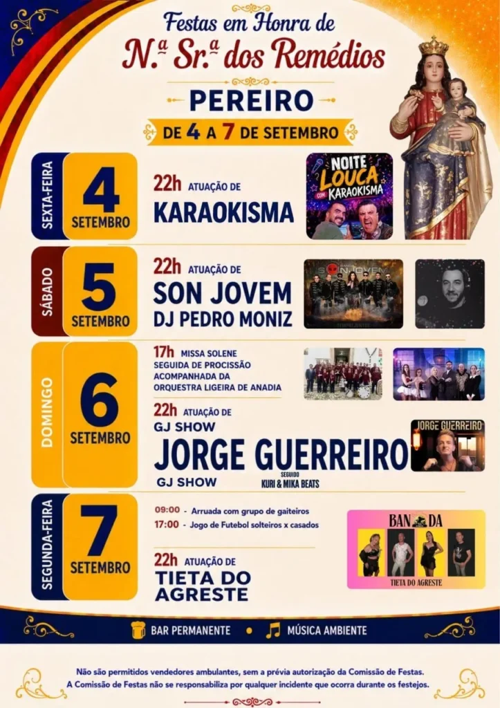 Festas de Pereiro, Alfândega da Fé (Senhora dos Remédios) 2026