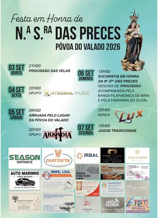 Festas de Póvoa do Valado (Senhora das Preces) 2026