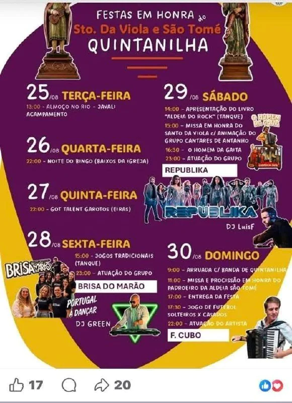 Festas de Quintanilha (Santo da Viola) 2026
